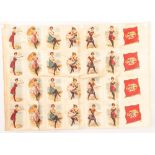 Tobacco silk, ATC, Bathing Girls, ref S55, a cut proof sheet containing 4 sets of 6 in each set,