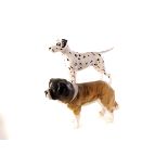 Two Beswick dog figures, comprising a matte dalmatian marked Arnoldene to underside and a St Bernard