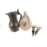 A collection of 18th, 19th and 20th century metal ware and other items, including a pewter coffee