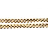 A matching continental yellow metal necklace and bracelet, having hallmarks to the clasps, approx