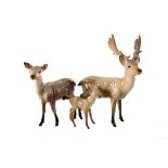 A three piece Beswick deer group, to include a stag, doe and fawn, one AF (3)