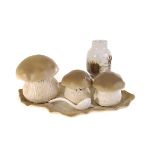 A continental ceramic cruet set in the form of mushrooms, AF, together with various other