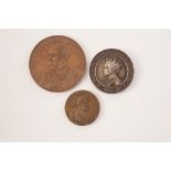 Three interesting medallions, including an 1883/84 Calcutta International Exhibition silver