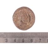 A Diocletian copper coin, 3rd & 4th century, head facing right, the reverse with Jupiter, F-VF