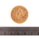 A US Ten Dollar gold coin, dated 1899, VF, approx 16.7g