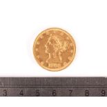 A US Ten Dollar gold coin, dated 1892, VF, approx 16.7g