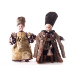 A German bisque headed Russian Royal Bride and Groom, a Kestner 133 child doll with blue sleeping