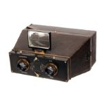A Tiranty Verographe Stereo Camera, 7x15cm, with E. Krauss Tessar-Zeiss f/6.3 112mm lenses, serial