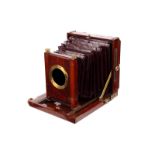 A G. Hare Mahogany Field Camera, serial no. 7280, 4½x6¼, body, VG, no lens