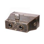 A Joux Metal Alethoscope Stereo Camera, 6x13cm, with E. Krauss Tessar-Zeiss f/6.3 90mm lenses,