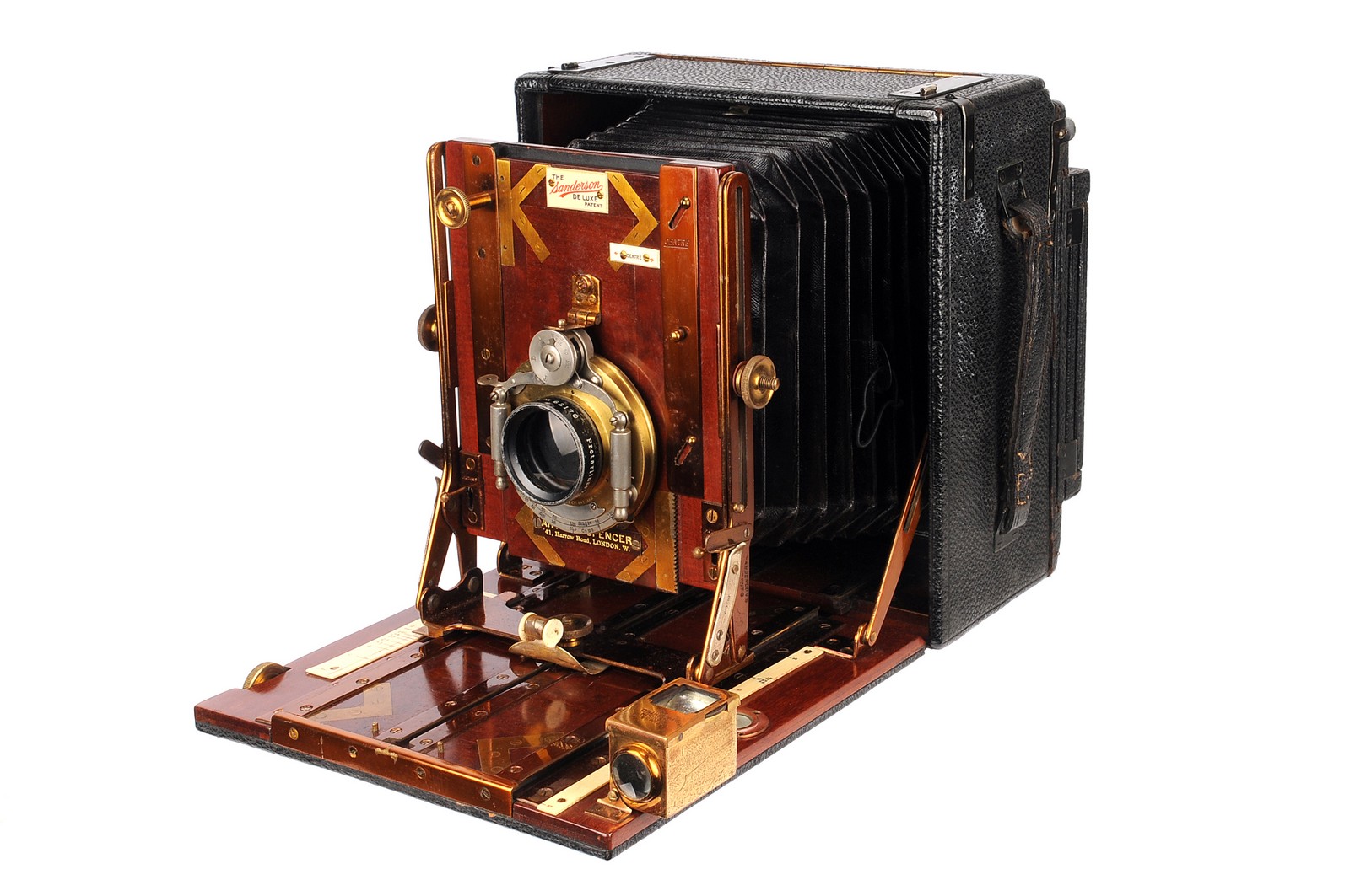 A Sanderson De Luxe Camera, with C. P. Goerz roller-blind shutter, 4½x6¼, with Carl Zeiss Jena