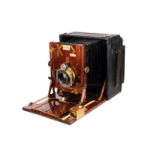 A Sanderson De Luxe Camera, with C. P. Goerz roller-blind shutter, 4½x6¼, with Carl Zeiss Jena