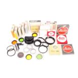 Various Leica Filters: large quantity of various Leica filters including, UVOOF, UROOX, ADVOO,