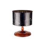 A Black Painted Tinplate Zoetrope, probably by London Stereoscopic Company, on turned mahogany base,