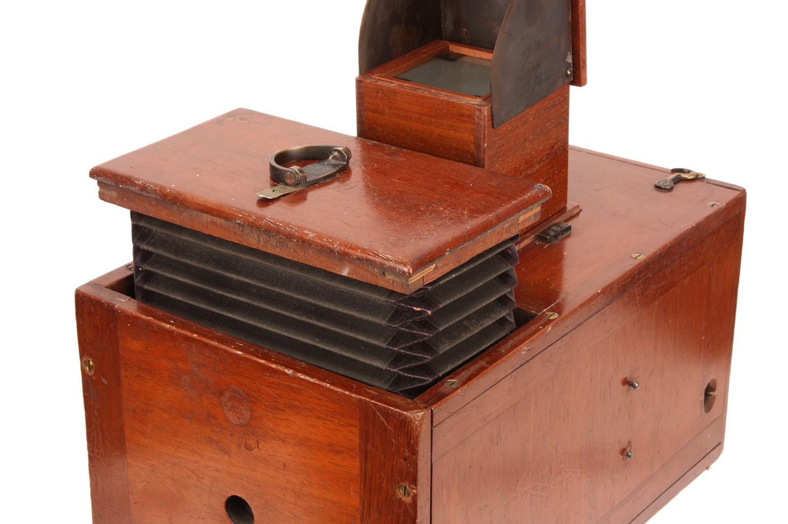 A Dr. R. Krügener Normal Simplex 9x12cm Mahogany Detective Camera, with pop-up periscopic waist - Image 5 of 5