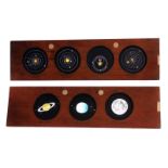 Mahogany-mounted Magic Lantern Slides: coloured astronomical slides, three or four circular images