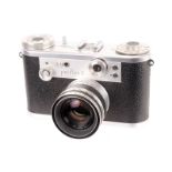 A Corfield Periflex III Camera, chrome, 2817367, with Corfield Lumar f/1.9 45mm lens, body, VG,