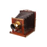 A J. C. Shenstone ‘The Baroness’ Mahogany Field Camera, 4½x6¼, with P.A.C.S.A True View 8½x6½