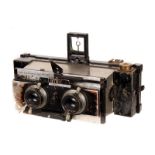 A Gaumont Spido Model A Stereo Camera, 6x13cm, serial no. 13312, with Krauss Tessar f/6.3 84mm