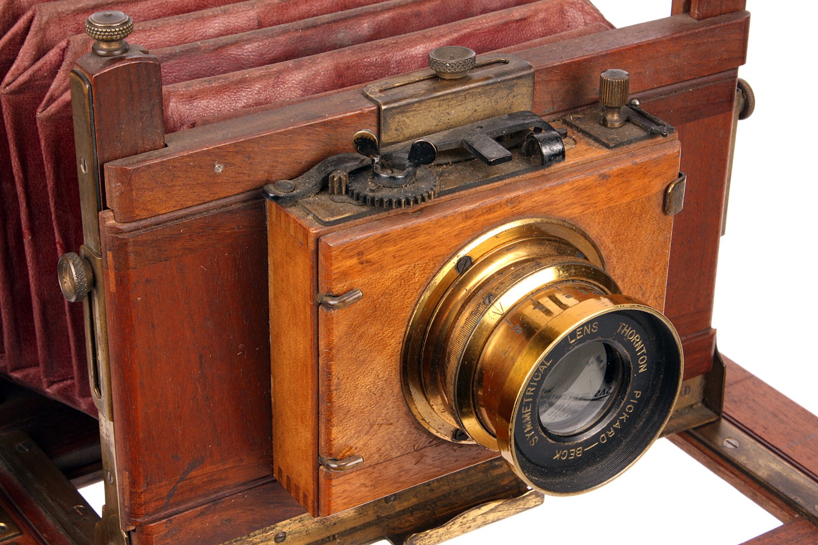 An Unmarked Mahogany Field Camera, serial no. 32, possibly German, 5x7”, with Thornton Pickard- - Image 2 of 4