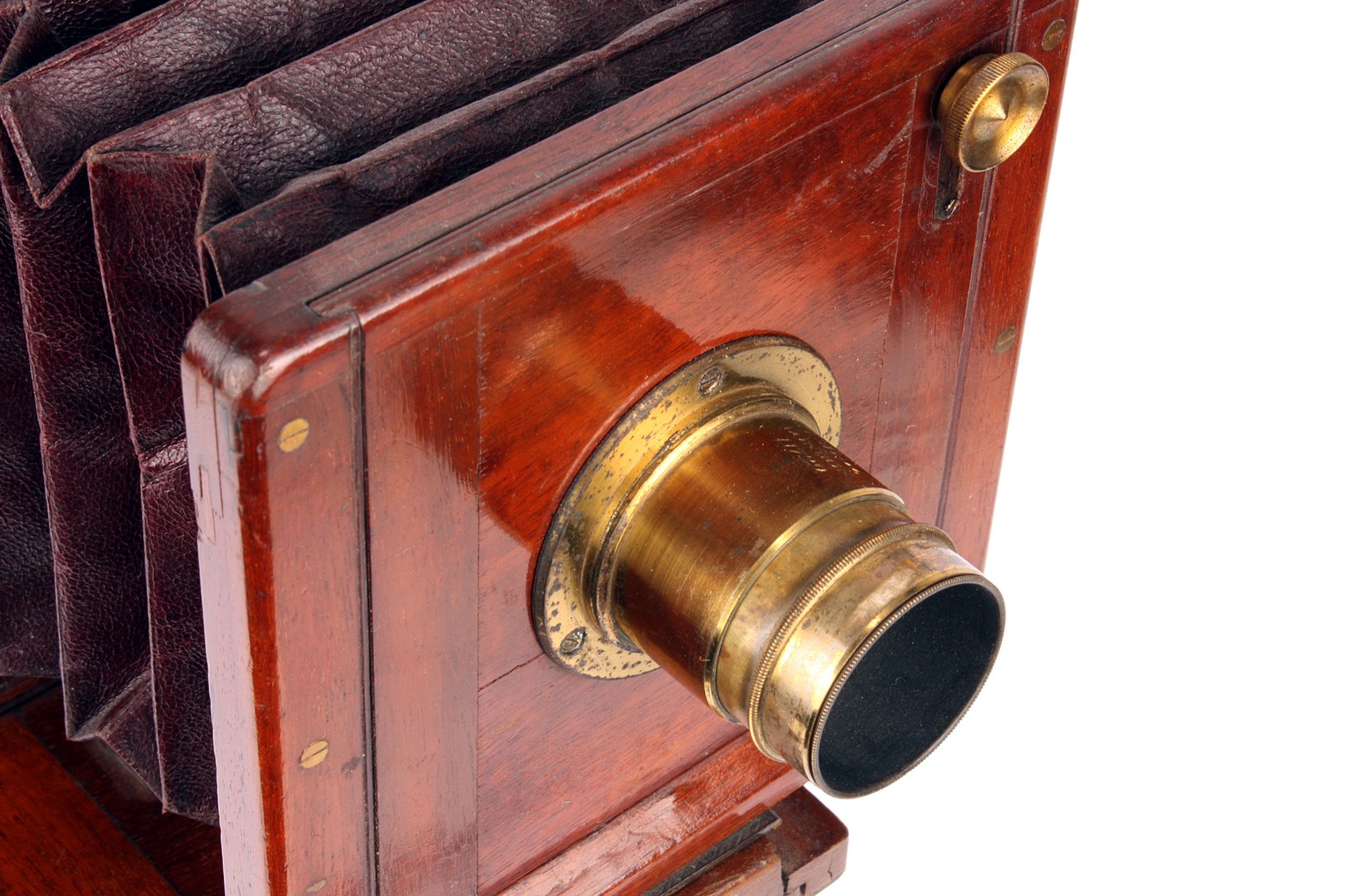 A W. W. Rouch & Co. Patent Portable Mahogany Camera, with tilt and swing rear, 3½x4½, with Ross - Image 2 of 4