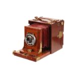 A J. H. Dallmeyer Mahogany Hand Camera, 4x3”, serial no. 8217, with G. P. Goerz Dopp-Anastigmat