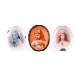 R Faulkner & Co Enamelled Copper Oval Photographic Portraits: ninth-plate - including Princess