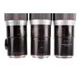 Leitz Hektor f/4.5 135mm Lenses: quantity of three Leitz Hektor f/4.5 135mm black / chrome lesnes;
