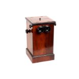 An Unmarked Table Top Revolving Stereoscopic Viewer, in solid mahogany, body, VG, optics, VG