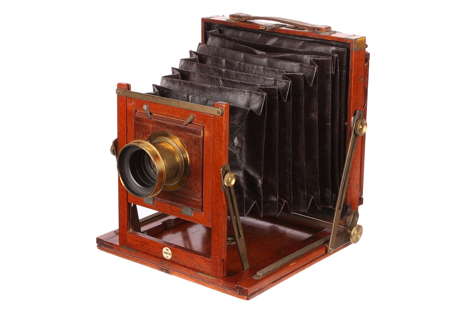 A Lonsdale Brothers Langtry Mahogany Field Camera, 4½x6¼, with Clement & Gilmer brass lens, serial