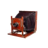 A H. Cousen & Co. Mahogany Field Camera, 14x12”, with Ross Extra Rapid Universal Symmetrical f/5.6