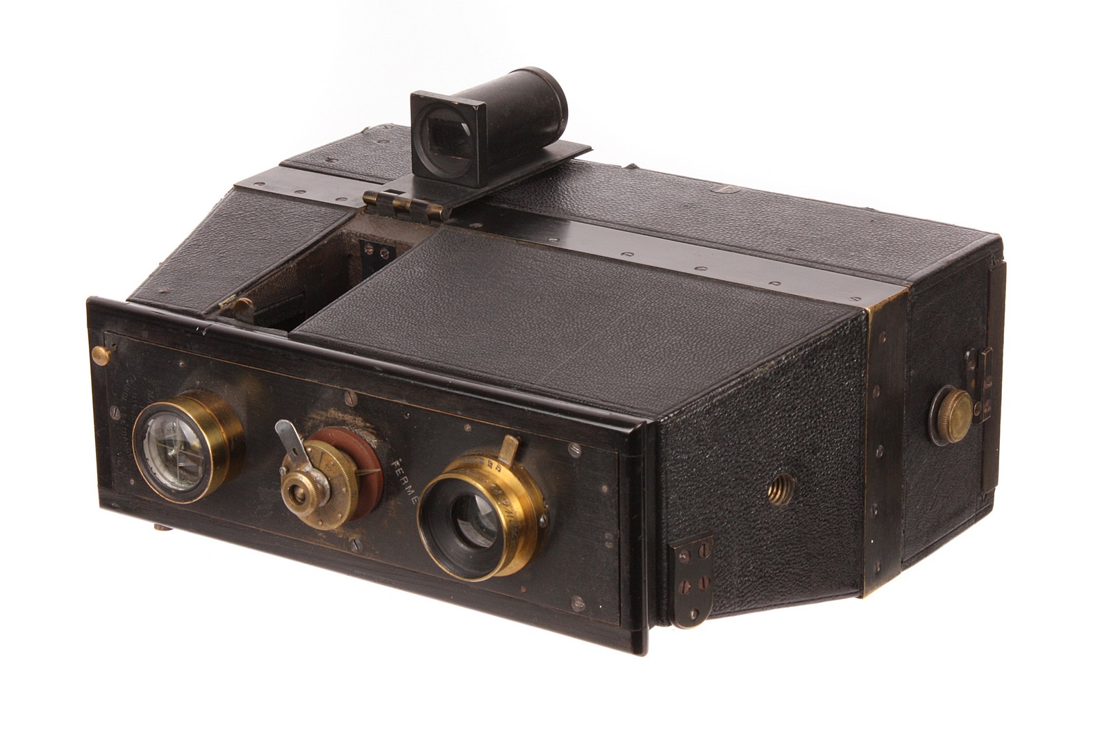 A Mackenstein Jumelle Photographique Camera, 2½x3½, with E. Krauss Anastigmat Zeiss f/8 110mm