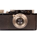 A Leica II Rangefinder Camera, 1932, black, serial no. 84039, with Leitz Elmar f/3.5 50mm lens,