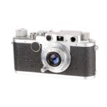 A Leica IIf Rangefinder Camera, 1951, chrome, serial no. 451684, with Leitz Elmar f/3.5 50mm lens,