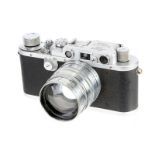 A Leica IIIa Rangefinder Camera, 1936, chrome, serial no. 195361, with Leitz Xenon f/1.5 50mm