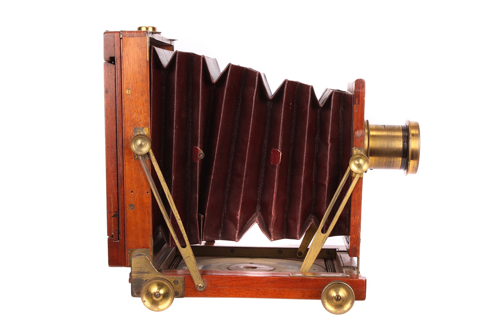 A Mc Kellen’s Treble Patent Mahogany Field Camera, 4½x6¼, with Clement & Gilmer Rapid Symmetrical - Image 3 of 4