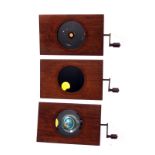 Mahogany-mounted Magic Lantern Slides: John Browning, London, solar system rotary slides, each