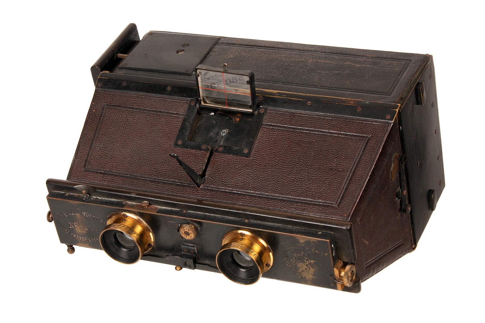 A Pipon Self Worker Stereo Camera, 8x16cm, serial no. 3497, with E. Krauss Protar-Zeiss f/8 100mm