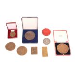 French bronze metal and silver metal photographic medals, circa 1900: presentation medal to A