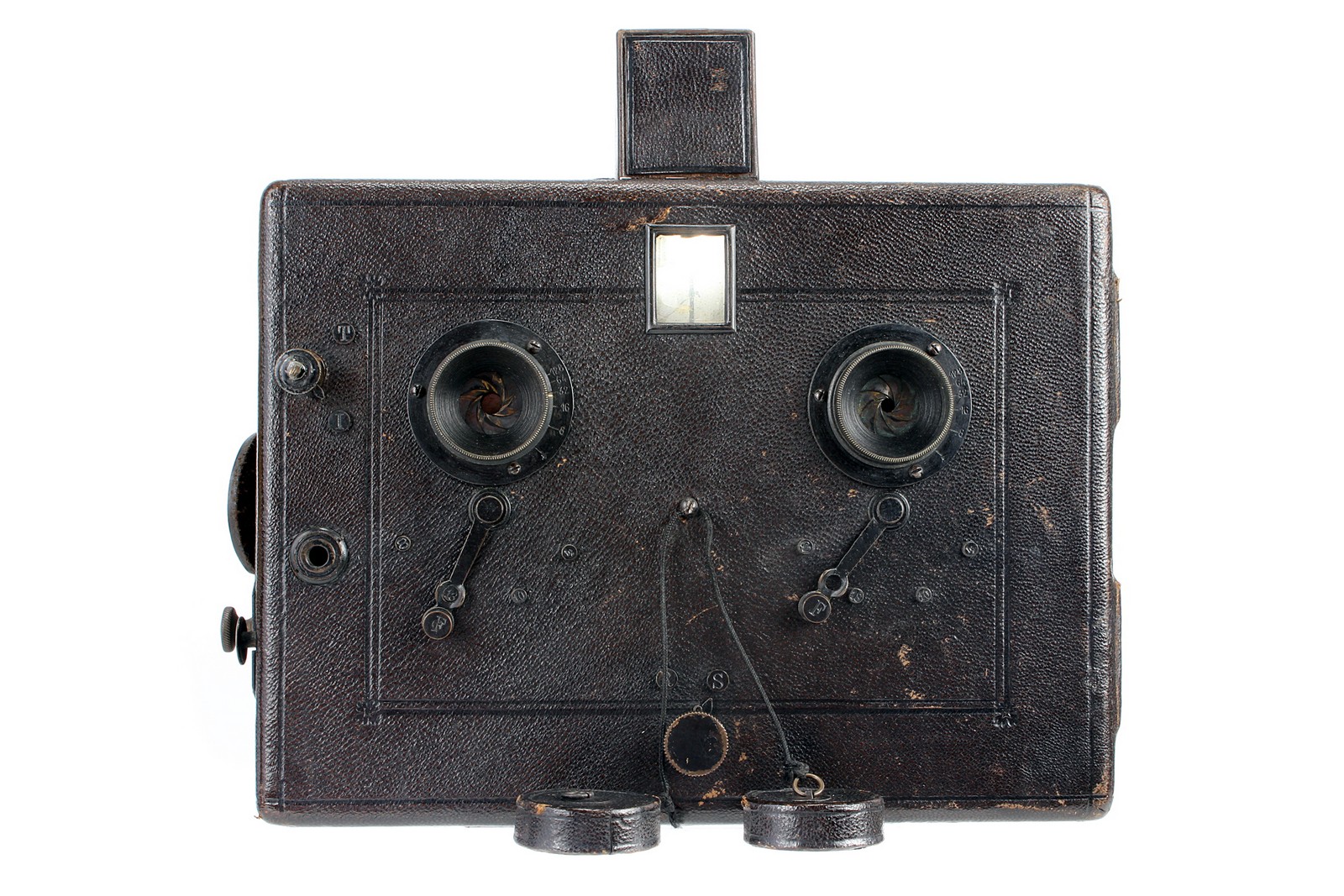 An Unmarked Stereo Falling Plate Camera, 75x170mm, with unmarked lenses, body, F-G, shutter working, - Image 3 of 3