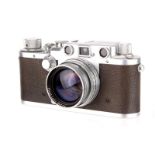 A Leica IIIc Rangefinder Camera, 1946/47, chrome, serial no. 435162, with Leitz Summitar f/2 50mm