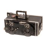 A Rietzschel Kosmo Clack Stereo Camera, 44x107mm, with Rietzschel Linear Anastigmat A000 f/4.5
