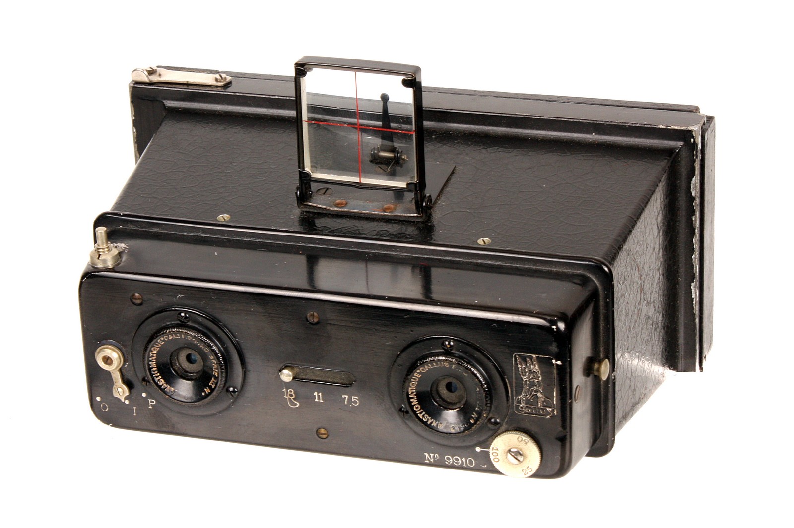 A Gallus Stereo Jumelle No.0 Camera, 6x13cm, serial no. 9910, with Gallus Anastigmatique f/7.5