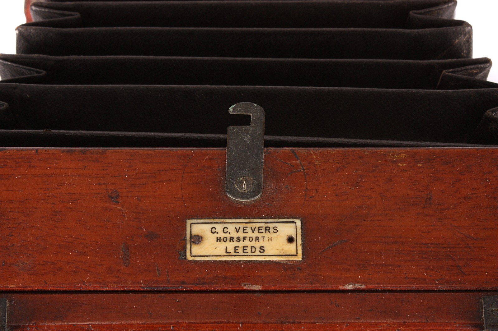 A C. C. Vevers Mahogany Field Camera, 4½x6¼, with C. C. Vevers 7x5” Waterhouse-stop brass lens, - Image 3 of 3