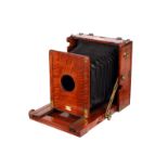 A J. T. Chapman Scott’s Patent Mahogany Field Camera, 4½x6¼, with Alphonse Darlot No.2 Hemispherique