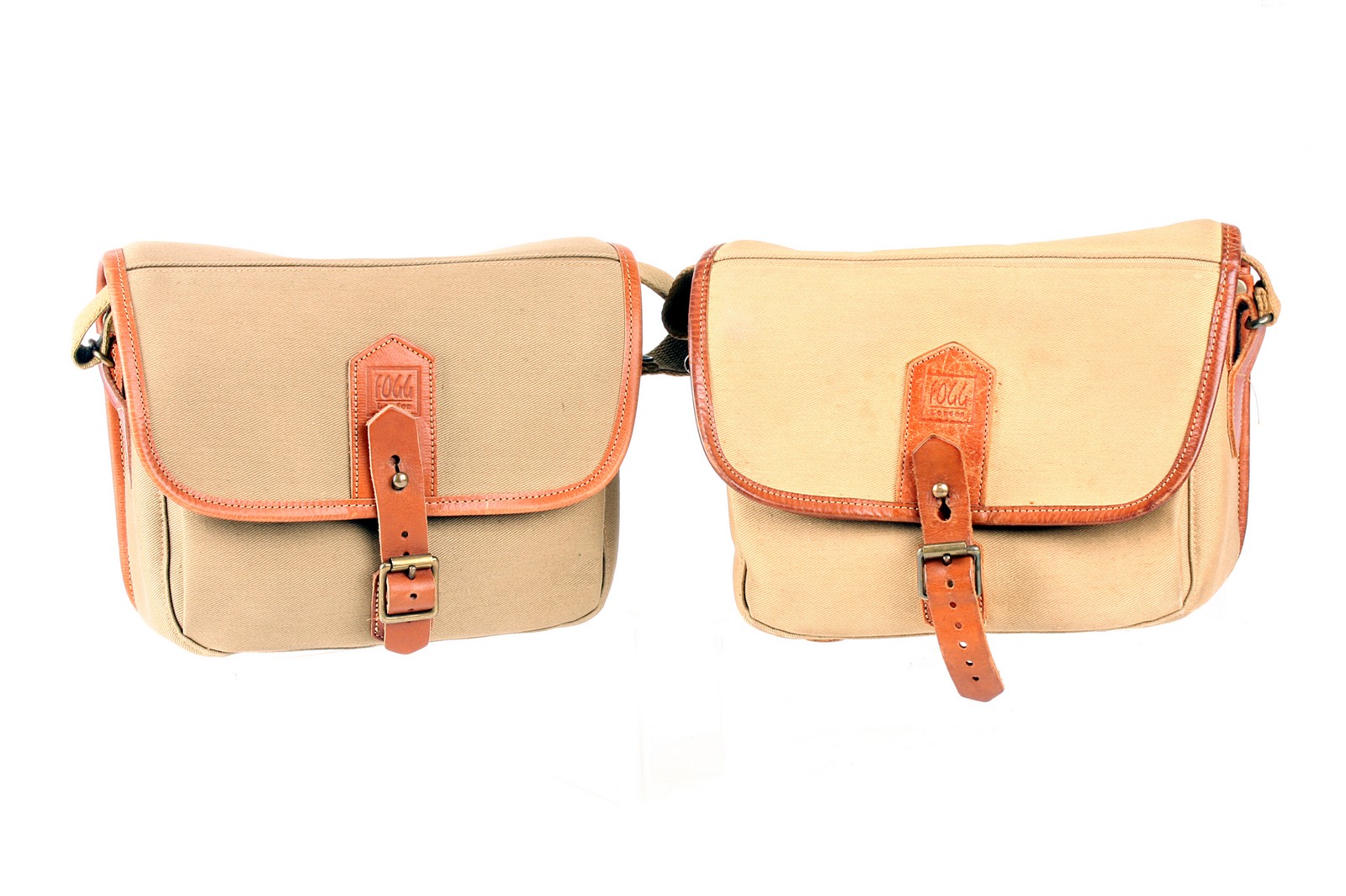Fogg Bags: two small shoulder bags, tan, approx. 23x13x18cm external (2)