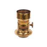 A Voigtländer & Sohn Brass Waterhouse-stop Petzval Lens, serial no. 9164, body, G, elements, G-VG,