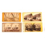 UK Topographical Stereo Cards 1860s: identified, including Salisbury Cathedral, Haddon Hall, Free