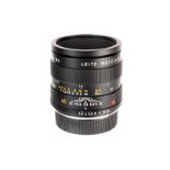 A Leitz Macro-Elmarit-R f/2.8 60mm Lens, black, serial no. 3064989, body, G-VG, elements, VG, some