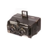 A Gaumont Spido Stereo Camera, 6x13cm, serial no. 14484, with Krauss Tessar Zeiss f/4.5 85mm lenses,